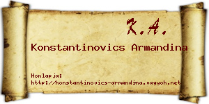 Konstantinovics Armandina névjegykártya